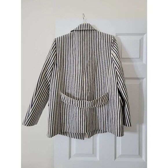 Tara Jarmon Milo Striped Cotton Jacket NWT 42 - Picture 6 of 11